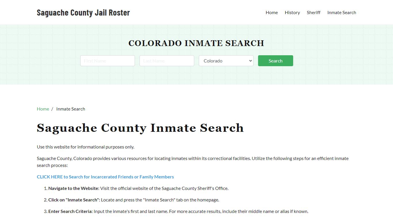 Saguache County, CO Detainee Lookup