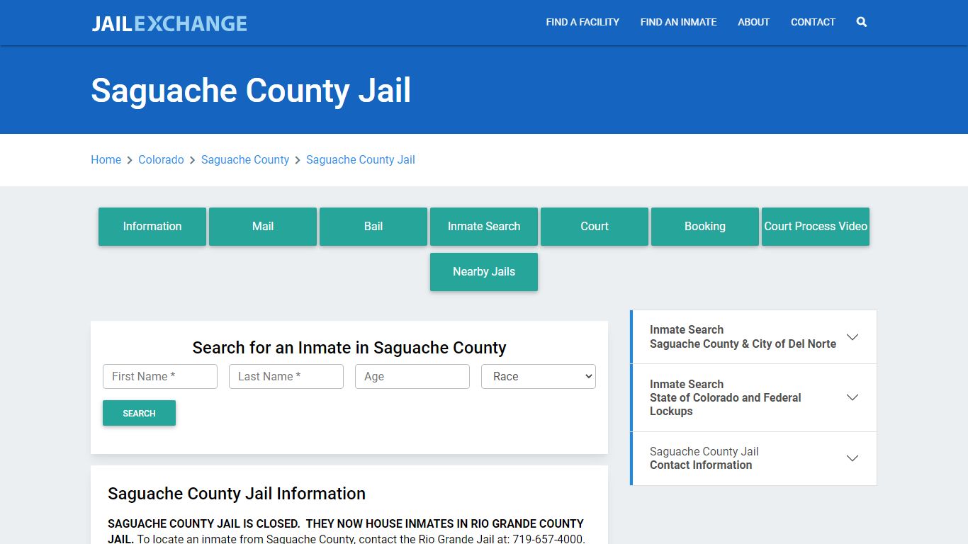 Saguache County Jail Roster Lookup, CO, Inmate Search