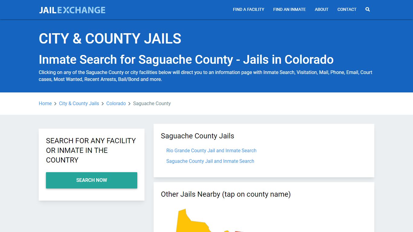 Inmate Search for Saguache County | Jails in Colorado - Jail Exchange